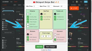 New Skinport Snipe Bot v11 – Features and Improvements [upl. by Ninerb118]