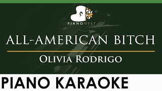 Olivia Rodrigo  allamerican btch  LOWER Key Piano Karaoke Instrumental [upl. by Janik]