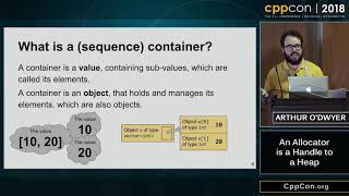 CppCon 2018 Arthur ODwyer “An Allocator is a Handle to a Heap” [upl. by Sualakcin]