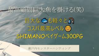 巨大な🐟も軽々と🎣コスパ最高レベル☺SHIMANOベイゲーム300PG [upl. by Doerrer]