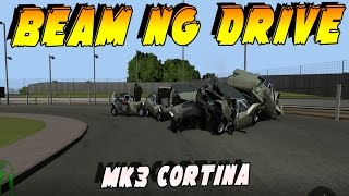 Mk3 Cortina review and wrecks Extreme crash test BeamNg Drive [upl. by Aicilet]