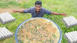 50 முட்டையில் ஒரு ஆம்லெட் 50 EGG BIGGEST OMELETTE  Egg omelette recipe [upl. by Eiramadnil144]