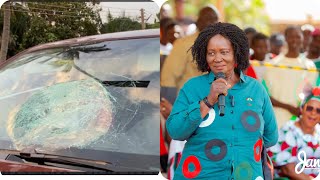 Just In Convoy of Mahama’s running mate Jane Naana ttacked by NPP [upl. by Enneillij]