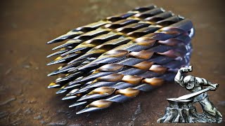 Damascus steel made from slightly worn drillbits [upl. by Hallee]