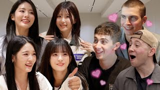 British College Students get SHY in front of KPOP Girl Group fromis9 [upl. by Creigh727]