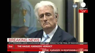 LIVE verdict Radovan Karadzic sentenced to 40 years prison [upl. by Mills]