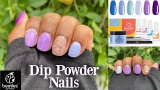 Beetles Dip Powder Nail Kit I Dip Powder Tutorial LavenderPurple [upl. by Aihceyt]