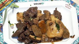 167  Fegatini con funghi porcinimolto meglio dei rubini secondo a base di carne buonissimo [upl. by Nyladnewg]