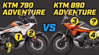 KTM 790 ADVENTURE vs 890 ADVENTURE 2023  What are the differences [upl. by Brezin75]