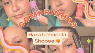 MAQUIAGENS BARATINHAS DA SHOPEE🧡🤩 [upl. by Japha]