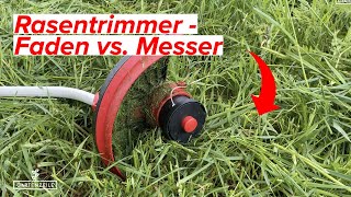 Rasentrimmer Faden vs Messer  Der große Vergleich Was ist besser [upl. by Hulda544]