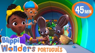 Caça aos Ovos  Blippi Brasil  Desenhos Animados Educativos [upl. by Dewitt]