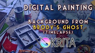 Preview Digital Painting in Krita from Brodys Ghost Fan Animation [upl. by Beal230]