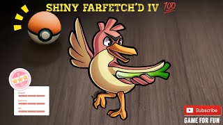 REGIONAL POKEMON SHUNDO FARFETCHD IN WILD  SHINY FARFETCHD IV 100 POKEMON GO [upl. by Zea805]