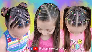 3 PEINADOS FÁCILES PARA NIÑAS 💖✨🌈 RECOPILACIÓN 💕3 EASY HAIRSTYLES FOR GIRLS [upl. by Pliske]