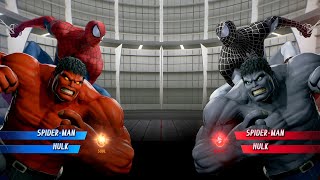 Hulk amp Spiderman Red vs Hulk amp Spiderman Black Fight  Marvel vs Capcom Infinite [upl. by Cohberg]