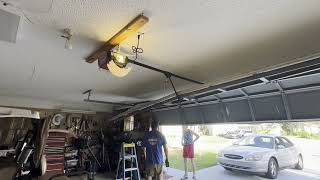 Garage door hit by golf cart   Garage door emergency [upl. by Marlette515]