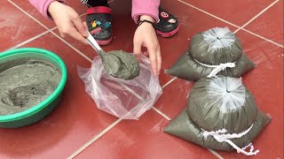 Great Creativity From Cement  How to turn a plastic bag into a beautiful little flower pot [upl. by Kiona]