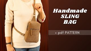 🔴pdf PATTERN  handmade leather SLING BAG  Tutorial  part 1 [upl. by Bonita664]