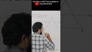 BPT theorem class 10  Basic Proportionality Theorem Proof  Thales Theorem Class 10 [upl. by Aicnom504]