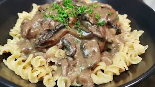 MUSHROOM STROGANOFF VEGAN  CookingwithKarma [upl. by Hellman]