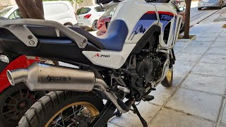 Honda Transalp 750 HP Corse high mount exhaust riding sound [upl. by Oicnevuj]