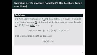 Bachelorarbeitsvortrag zum Thema KolmogorovKomplexität [upl. by Toby389]