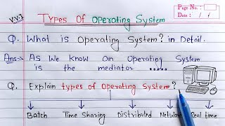 Types of Operating SystemsBatch Multiprogramming Time Sharing Multiprocessing Real Time [upl. by Brew]