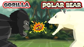 Gorilla vs Polar Bear  Animal Tournament S1  Animal Animation [upl. by Jammie]