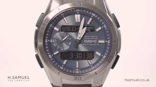 Casio Wave Ceptor Mens Blue Dial Black Resin Strap Watch WVAM6502AVEF [upl. by Rafi]