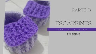 Escarpines a Crochet Parte 3 Empeine [upl. by Annaoi]