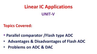 Parallel Comparator type ADC  Flash type ADC  LICA U56 [upl. by Seana]