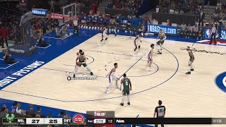 Giannis Antetokounmpo Milwaukee Bucks vs Detroit Pistons  NBA 2K25 PC Gameplay [upl. by Hendren350]