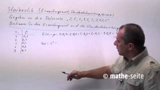Varianz Standardabweichung Erwartungswert und wie man richtig damit rechnet Beispiel 2  W1105 [upl. by Sebastiano]
