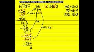 Písemné dělení dvojciferným dělitelem  11484  36 [upl. by Eirek381]