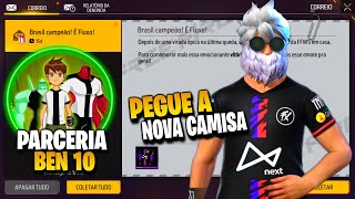 CORRE COMO PEGAR CAMISA DO FLUXO OFICIAL NO FREE FIRE E PARCERIA COM BEN 10  NOVIDADES FREE FIRE [upl. by Gies]