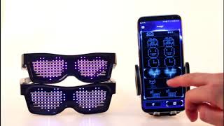 Party LED Glasses  Customizable Bluetooth Light Up Rave Sunglasses [upl. by Anihs104]