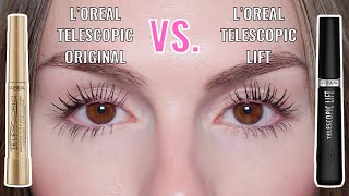 LOREAL TELESCOPIC LIFT MASCARA VS ORIGINAL  8HOUR WEAR TEST amp REVIEW  MASCARA COMPARISON 2024 [upl. by Kunz]