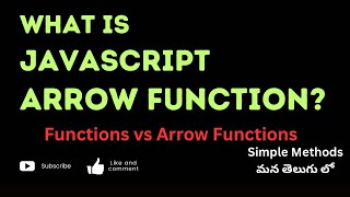 43What are Arrow Functions in JavaScript weekendcodingintelugu [upl. by Malinde]