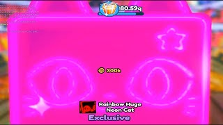 i hatch a RAINBOW HUGE NEON CAT in pet simulator X 😳😲 [upl. by Joacima]