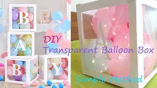 Transparent Square Box For Baby Shower DIY Clear Baby Shower Boxes with Dollar Tree  Party Decorat [upl. by Roland]