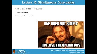 PHYS2111 Quantum Mechanics  Lecture 10 Part 2 [upl. by Rolecnahc]