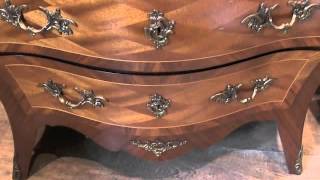 Pair Antique French Bombe Commodes Chests of Drawers [upl. by Yknarf]