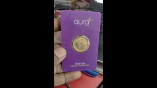 aura gold 4 gram coin unboxing and close up view tamil auragold golddreamshoppingaura [upl. by Margarethe73]