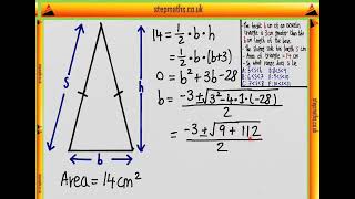 NSAA 2018 Section 1  Q16 Maths  Length in Isosceles Triangle  Worked Solution [upl. by Deehan]