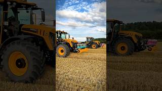 Two JCB 4220 iCON Fastracs Baling with Massey Baler harvest2023 jcbfastrac [upl. by Fulbert]