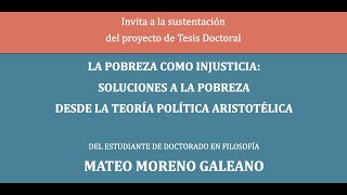 Sustentación del Proyecto de Tesis Doctoral  Mateo Moreno Galeano [upl. by Inaej]