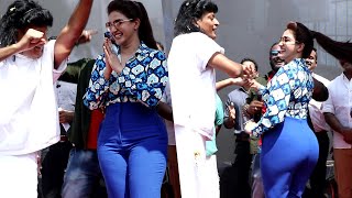 Honey Rose and Boby Chemmanur Dance during Attingal Showroom Inauguration [upl. by Nwahsor]