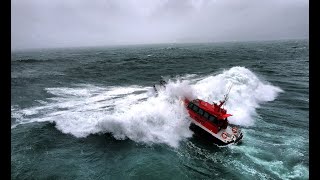 Rough weather sea trials of ‘Port Láirge’ punching through breakers and offshore in F10 [upl. by Anirt]