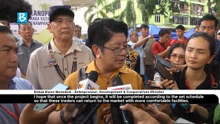 Ewon donates canopies to 434 small traders in Penampang [upl. by Annauqaj598]